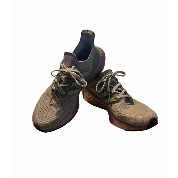 ADIDAS ULTRABOOST 21 RUNNING SHOES-HAZY GREEN-WOMEN'S 9.5 - Picture 7 of 15